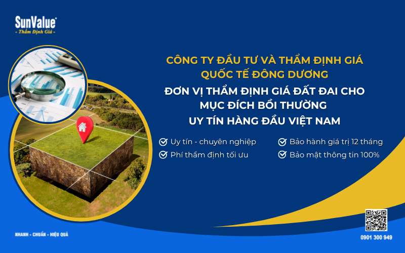 công ty thẩm định giá đất đai cho mục đích bồi thường
