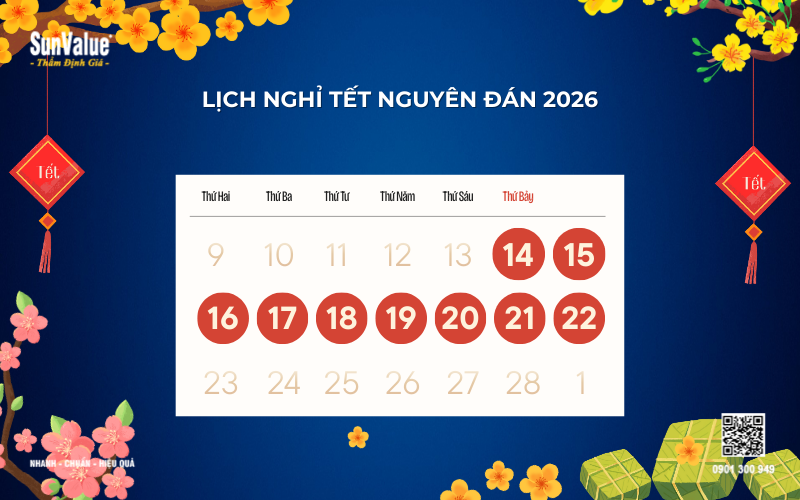 Lịch nghỉ Tết Nguyên Đán 2026