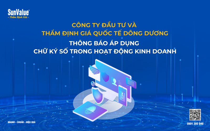Đông Dương SunValue thông báo áo dụng chữ ký số trong hoạt động kinh doanh