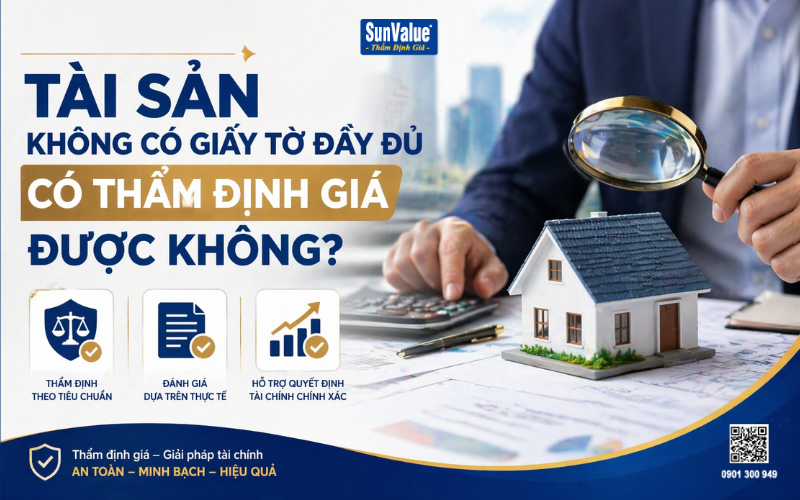 tài sản không đủ giấy tờ có thẩm định giá được không